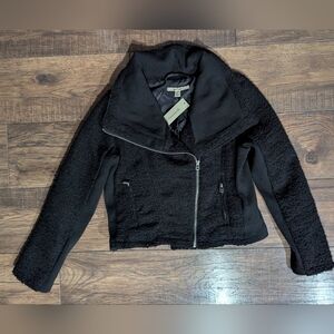 Miami Women's Boucle & Knit Sweater Jacket w/ Zipper Accents Size Small NWT